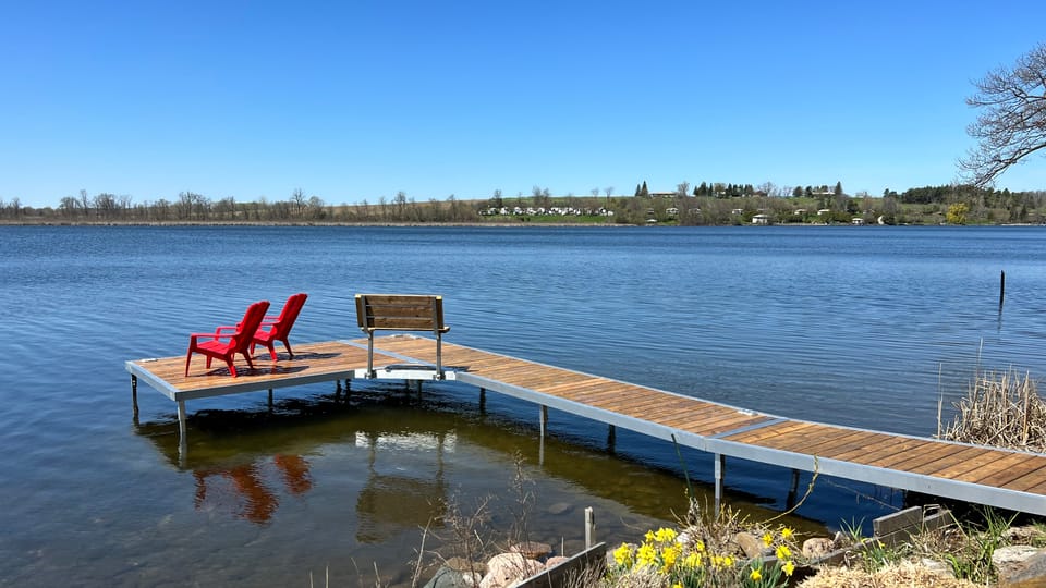 Out on Rice Lake in front of the cottage